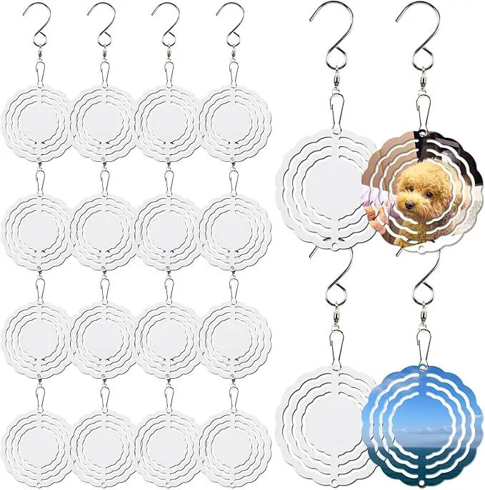 20 Pcs Sublimation Wind Spinner Blanks 3 Inch Bulk Aluminum Metal Ornaments Sublimation Blanks Products Heat Transfer Outdoor Garden Christmas Trees Decoration Sublimation Blank Wind Spinners by GreenHaven Gardens