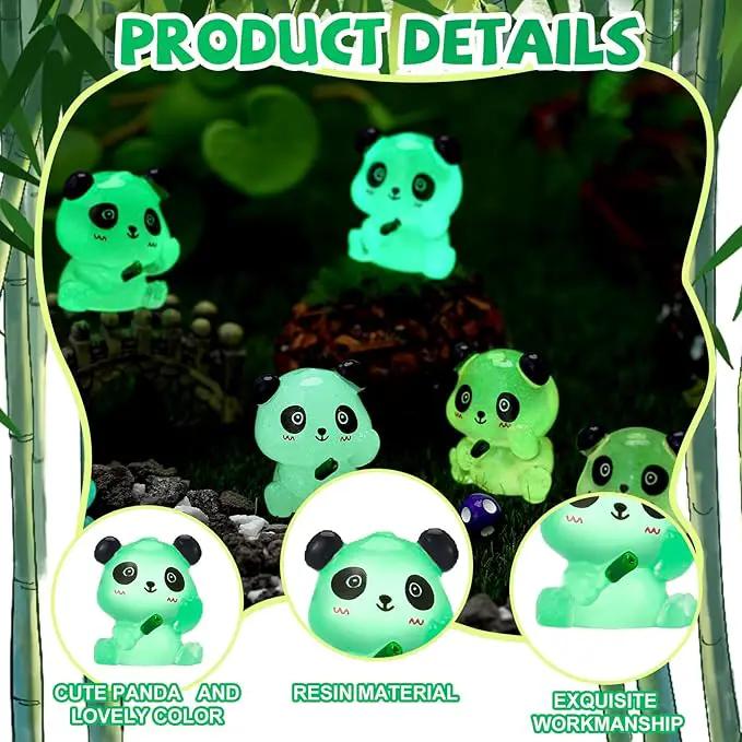 70Pcs Luminous Mini Resin Pandas, Tiny Resin Panda Figurines Miniature Resin Animals Figurines Glow in The Dark Mini Panda Figurines Bulk for Garden Landscape DIY Ornament Cake Topper Decor by GreenHaven Gardens