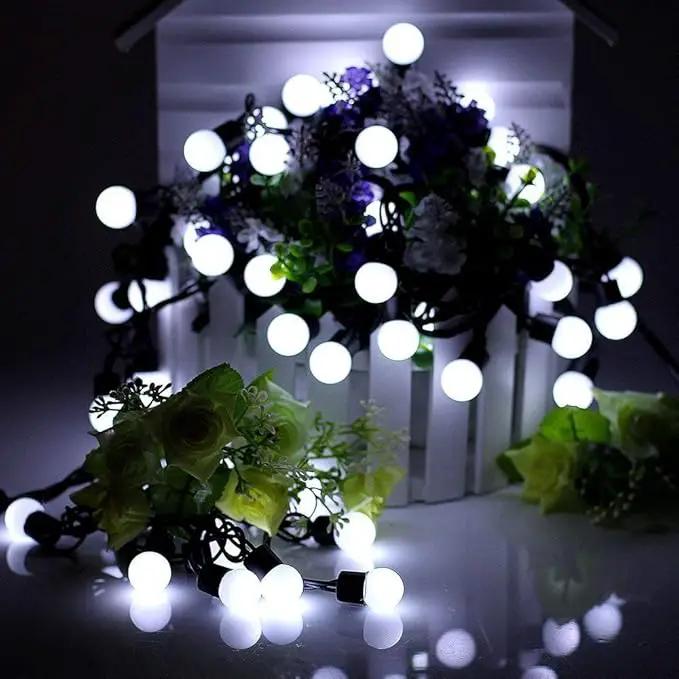 Globe Ball Fairy Lights, 50 LEDs 23ft/7M Solar Led Globe String Lights Waterproof with Two Lighting Modes for Garden Outdoor Party Christmas Decoration (Cold White) by GreenHaven Gardens