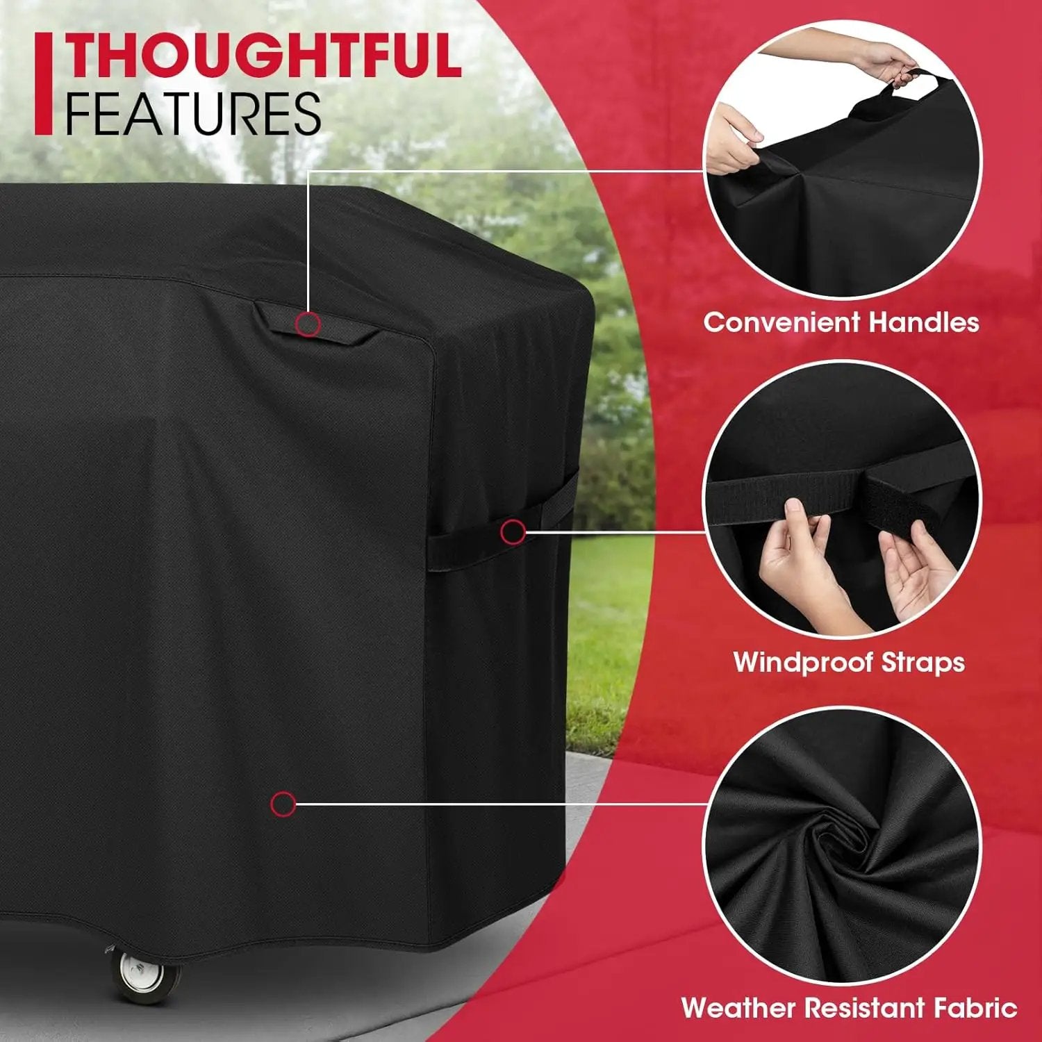 Unicook 5482 Griddle Cover for Blackstone 36 Inch Griddle with Hood, Heavy Duty Waterproof Flat Top Gas Grill Cover for Outdoor Grill, All Weather Protection, Black by GreenHaven Gardens