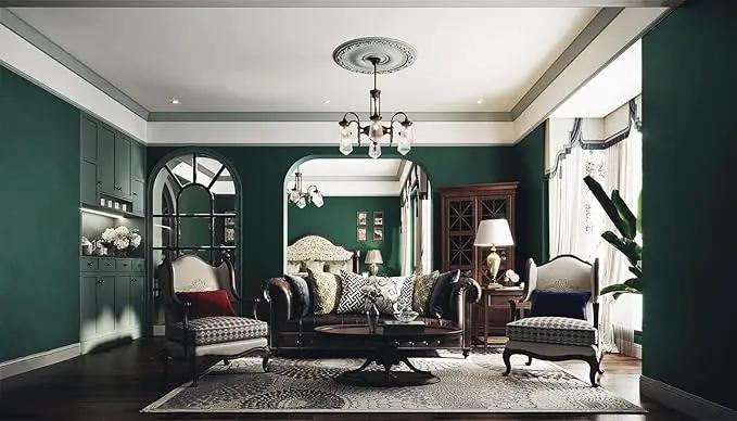 Dimoon 236''x17.7'' Dark Green Peel and Stick Wallpaper Contact Paper Modern Self Adhesive Wall Paper Removable Renter Friendly Textured Solid Color Cabinet Vinyl Roll (236''x17.7'',Emerald Dark) by GreenHaven Gardens
