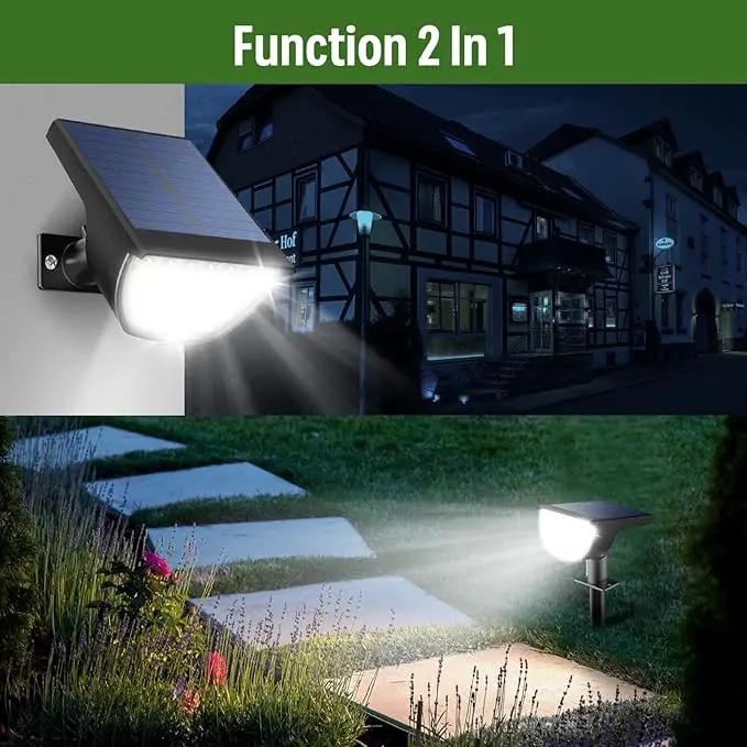 Solar Lights Outdoor Waterproof IP65, 76 LED 3 Lighting Modes Solar Spot Lights Outdoor Yard Garden Landscape Pathway (Cool White, 4 Pack) by GreenHaven Gardens