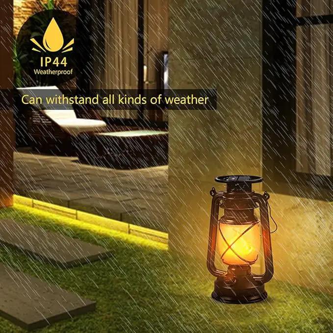 Solar Lantern Outdoor Hanging Solar Lights Dancing Flame Led Waterproof Camping Lamps, Landscape Decor for Table Patio Garden Yard Pathway Porch 2 Pack by GreenHaven Gardens