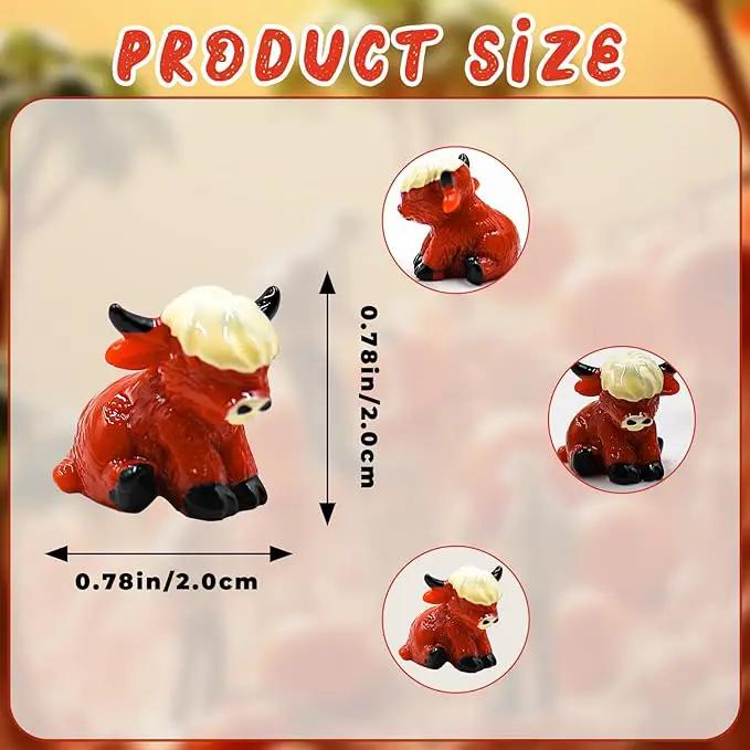 50 Pcs Mini Highland Cow Statues Highland Cow Decor Cute Highland Cow Figurine Handmade Resin Cow Sculpture Ornament for Decorations Home Kitchen Garden by GreenHaven Gardens