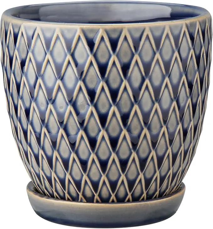 Oairse 4 inches Ceramic Planter Pots 3 Set of Small Round Flower Pots with Drainage Hole and Ceramic Tray for Succulents Cactus Indoor Outdoor Garden Home Windowsill by GreenHaven Gardens