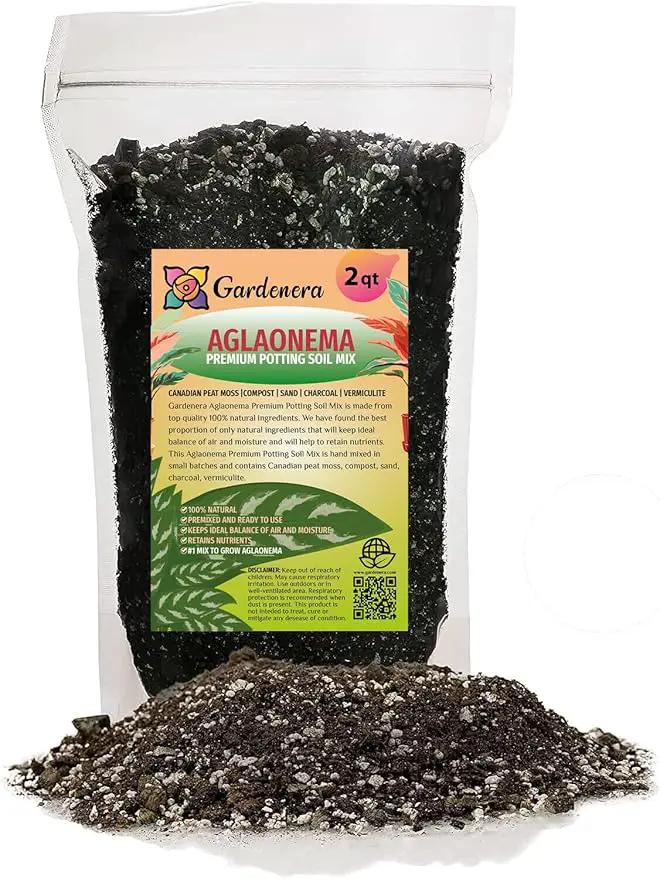 Elevate Your Space with Gardenera's Organic Potting Mix - Tailored for Thriving Aglaonema Plants and Lush Leaves - 2 Quart by GreenHaven Gardens