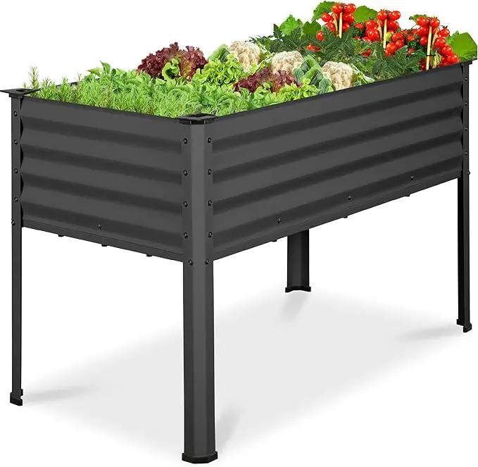Best Choice Products 48x24x30in Galvanized Raised Garden Bed, Metal Elevated Planter Box, Vegetable Garden for Backyard, Patio, Balcony - Charcoal by GreenHaven Gardens