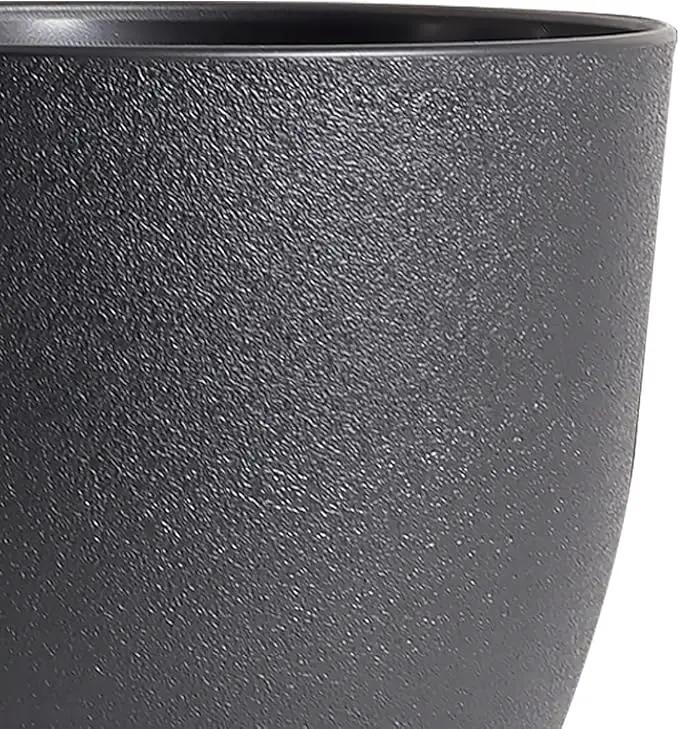 12/10/9 inch Big Flower Pots, 3 Pack Modern Decorative Plastic Planters with Drainage Holes and Tray, Plant Pots for Indoor Outdoor Plants, Black by GreenHaven Gardens