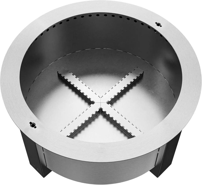 Breeo Smokeless Fire Pit (X Series 30, Stainless Steel) | 34.5 inch Smokeless Firepit for Outside | 94 Pounds | Ideal for Families Compatible with Wide Range of Breeo Accessories by GreenHaven Gardens