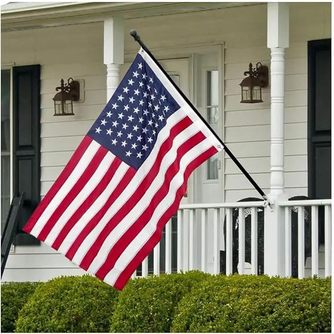 American USA Pleated Fan Flag, 2x4 Feet USA Bunting Decoration Flags Embroidered Patriotic Stars & Sewn Stripes Canvas Header Brass Grommets. (3x5Ft American Flag) by GreenHaven Gardens