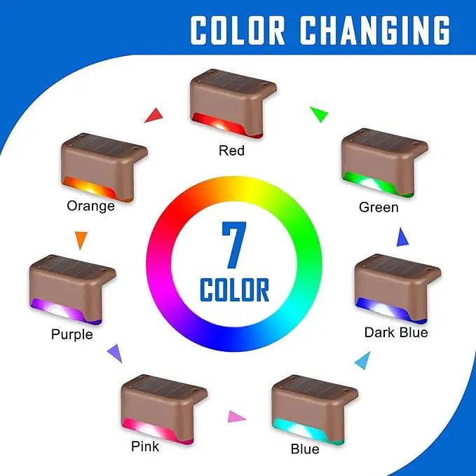 SOLPEX Color Changing Solar Deck Lights, 16 Pack Waterproof LED Lights for Decks,Stairs,Fences,Yards and Patios by GreenHaven Gardens