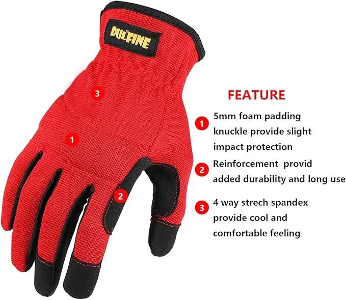 DULFINE High Performance Work Gloves For Men(3 Pairs Pack), High Dexterity Touch Screen For Multipurpose,Excellent Grip (Extra Large) by GreenHaven Gardens