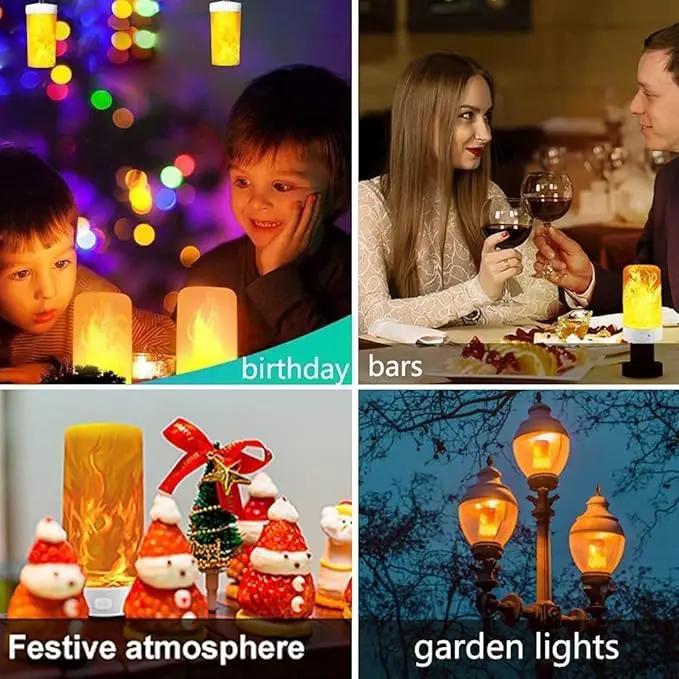 Led Flame Light,USB Rechargeable LED Fire Candles Outdoor Hanging Lamps with Remote for Home Party Halloween Christmas Decoration (Warm White) by GreenHaven Gardens