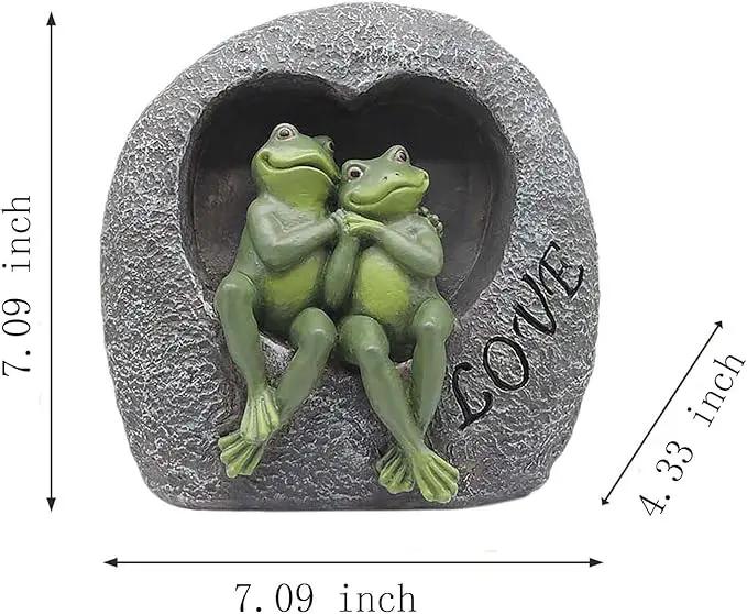 Artisan Flair Lover Frog Statues for Garden - Resin Frogs Couple Figurines Romantic - Yard Animal Decor Frog Stuff Outdoor Lawn Ornament, Green, 7.09 X 4.33 X 7.09 Inches, AF15813 by GreenHaven Gardens