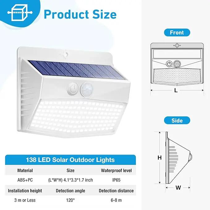 [12 Packs] Solar Outdoor Lights Motion Sensor Solar Security Lights Waterproof with 3 Lighting Modes Solar Powered Wall Lights Outside for Garden Fence Yard,White by GreenHaven Gardens