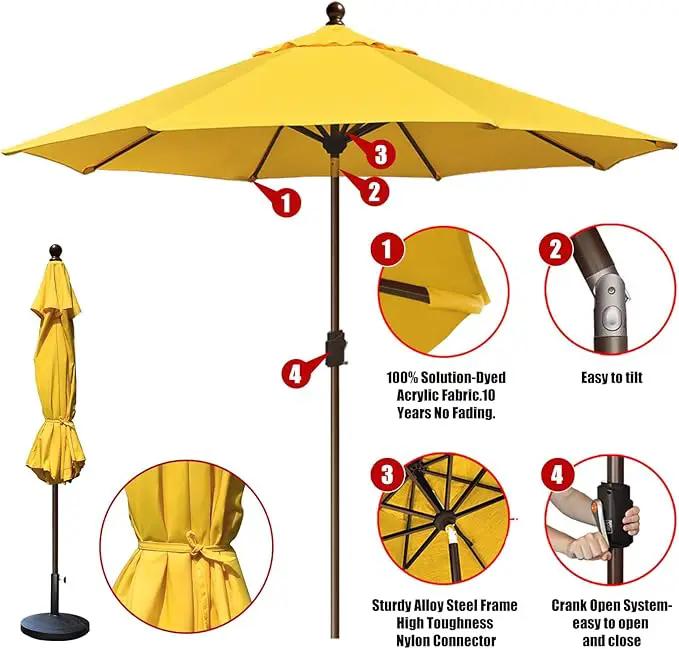 EliteShade USA 10-Year-Non-Fading 10Ft Market Umbrella Patio Umbrella Outdoor Table Umbrella with Ventilation, Sunflower Yellow by GreenHaven Gardens