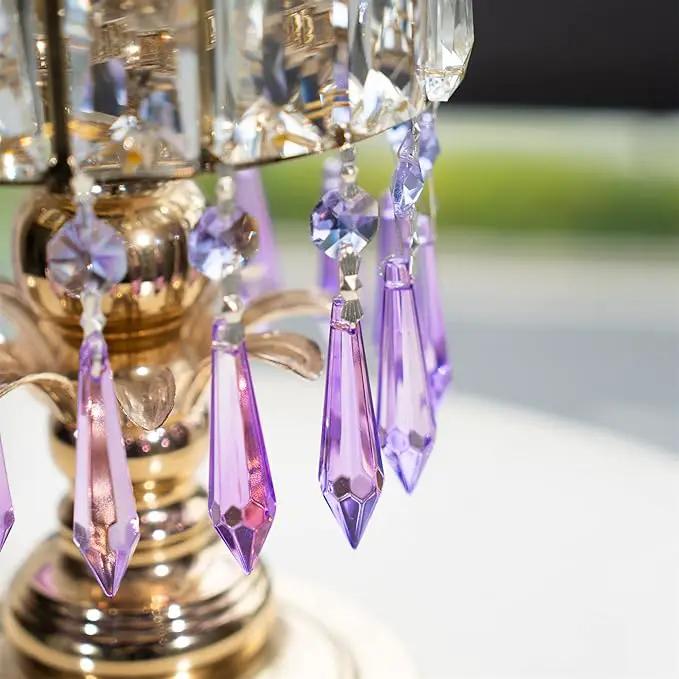 HDCRYSTALGIFTS Purple Chandelier Icicle Drop Prisms Crystal 55mm, Pack of 25 by GreenHaven Gardens
