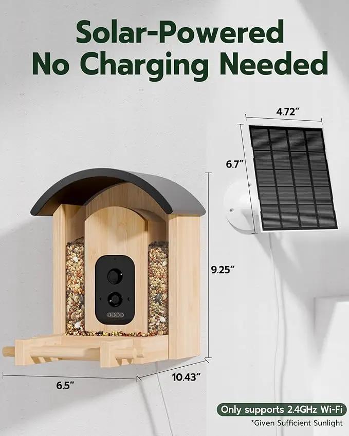 Bird Feeder with Camera, Smart Wild Bird Feeder for Outdoors with AI Identify, Solar Bird Feeder Watching Camera Auto Capture Birds & Real-time Notifications, Gifts for Birdlover (Arch) by GreenHaven Gardens