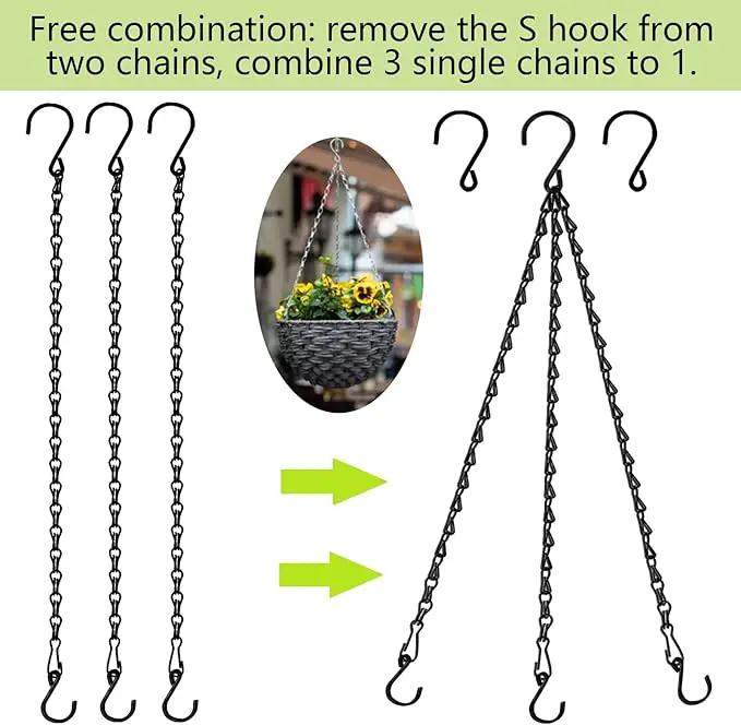 RIFNY Hanging Chains with Hooks, 15 Pieces 20 Inch Black Chain for Hanging Bird Feeders Planters Baskets Billboards Lanterns Wind Chimes Ornaments Outdoor/Indoor Use (20 inch 15pcs) by GreenHaven Gardens