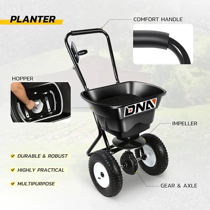 DNA MOTORING 80lb Walk-Behind Broadcast Spreader 36KG/29L Capacity, Garden Seeder with Wheels, for Residential Farm Seeding, TOOLS-00469 by GreenHaven Gardens