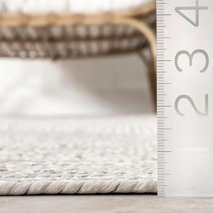 nuLOOM 6' x 9' Solid Hand Braided Indoor/Outdoor Area Rug, Pet-Friendly, High Traffic, Weather Resistant, for Patio, Balcony, Bedroom, Living Room, Dining Room, Wynn Ivory by GreenHaven Gardens