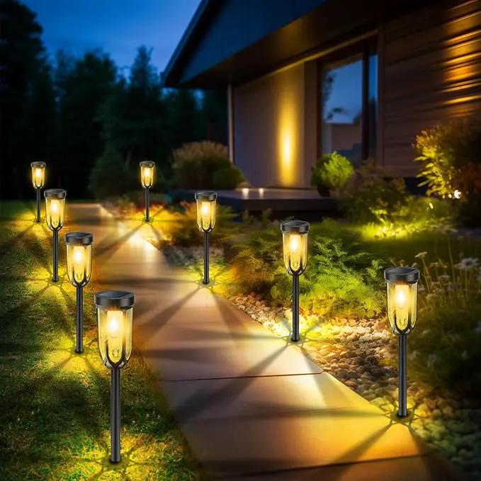 Solar Pathway Lights Outdoor 8 Pack, Solar Lights Outdoor Waterproof IP65, Bright Auto On/Off Driveway Patio Light, LED Solar Garden Lights Landscape Lighting for Walkway Lawn Yard by GreenHaven Gardens