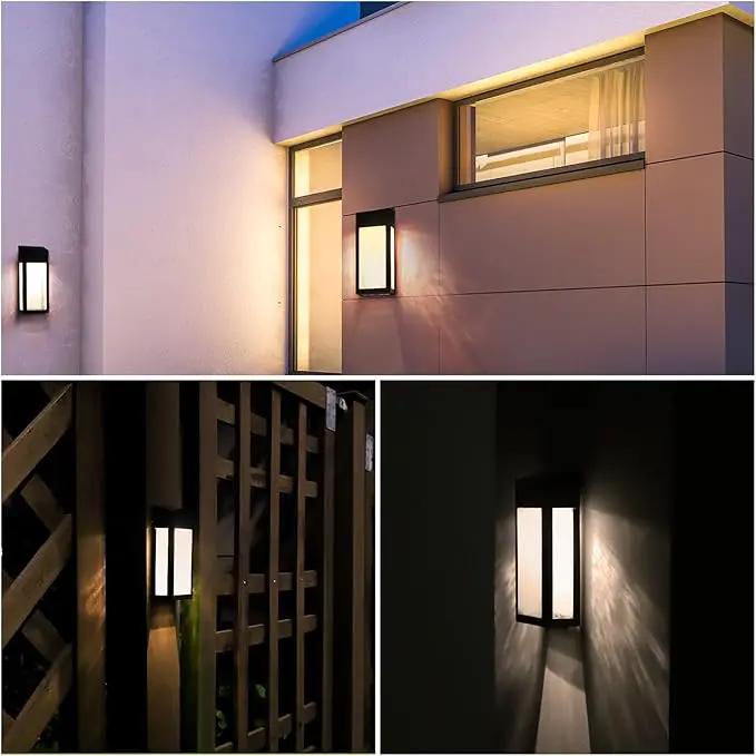 GOODFOEVER 4 Pack Solar Fence Lights Solar Post Accent Light/Wall Light for Outdoor, Yard, Fence, Porch and Garage, Body in Aluminum and Glass Waterproof by GreenHaven Gardens
