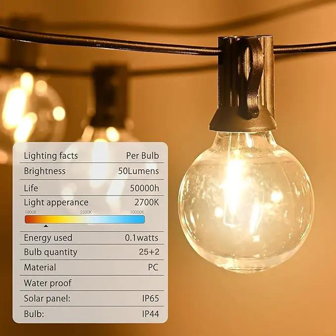 50FT LED Globe String Lights,Waterproof Hanging String Light with 25 Warm White Shatterproof G40 Bulbs(2 Spare), for Indoor/Outdoor Commercial Decor (50FT) by GreenHaven Gardens