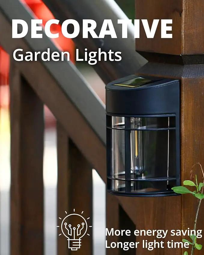 Solar Fence Lights Outdoor, 8 Pack Waterproof Solar Lights Outdoor, Outdoor Solar Light Fence Light for Garden Fence Post Step Stair Backyard by GreenHaven Gardens