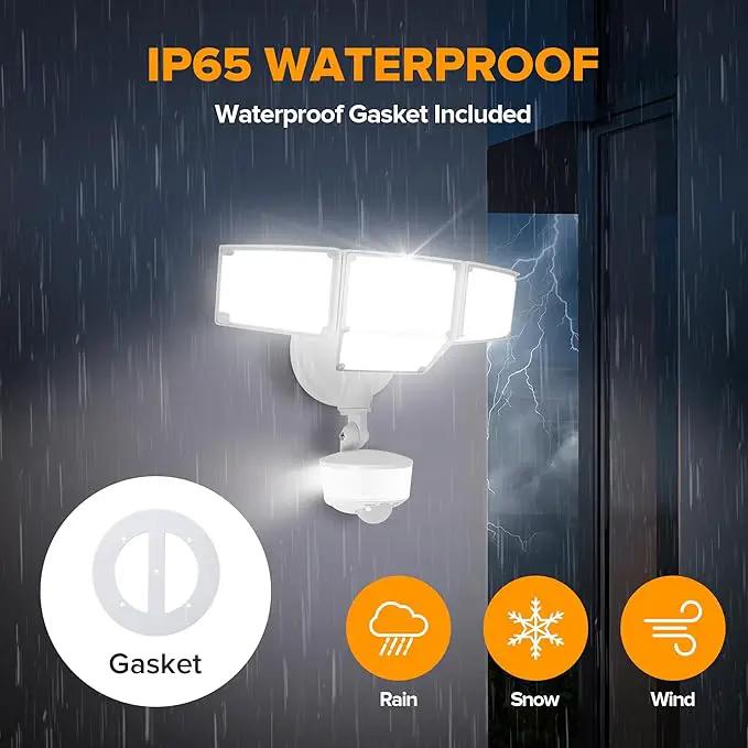 LUTEC 84W 9500LM LED Security Light Motion Sensor Outdoor Lights with Night Light, 4 Head LED Flood Lights Outdoor 5000K Daylight, IP65 Waterproof, Motion Detected Lights for Outside (White) by GreenHaven Gardens