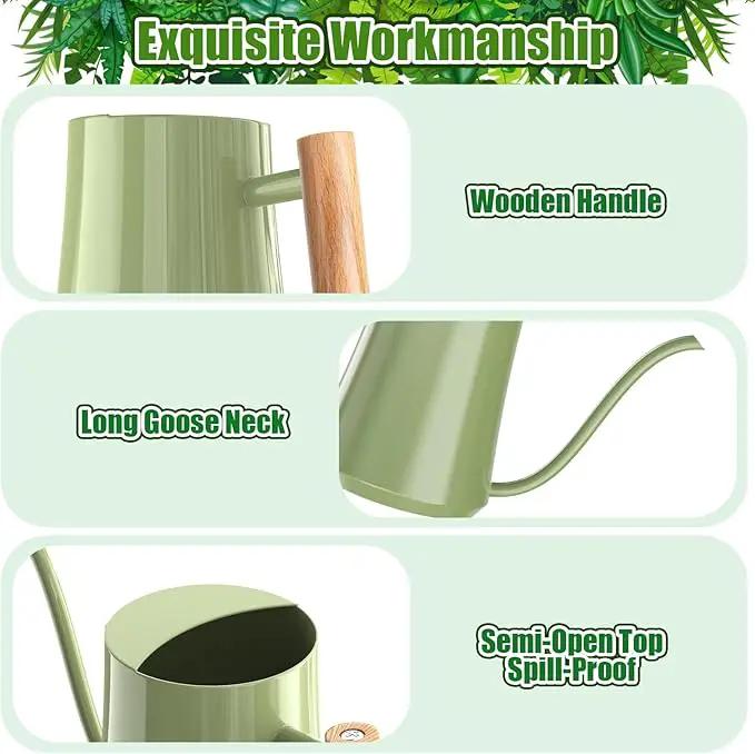Watering Can Indoor Plants 35oz Sage Green Water Can Indoor Metal Small Water Can Pot with Long Spout for House Bonsai Plants Garden Flower Decorative by GreenHaven Gardens