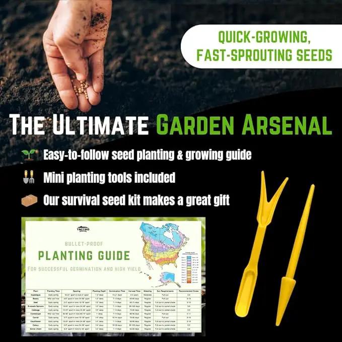 50 Vegetable & Herb Seeds Variety Pack - 25,000 Seeds - Long-Term Storage - Non-GMO Heirloom Open-Pollinated Gardening Seeds for Planting Vegetables & Herbs - Waterproof Packaging by GreenHaven Gardens