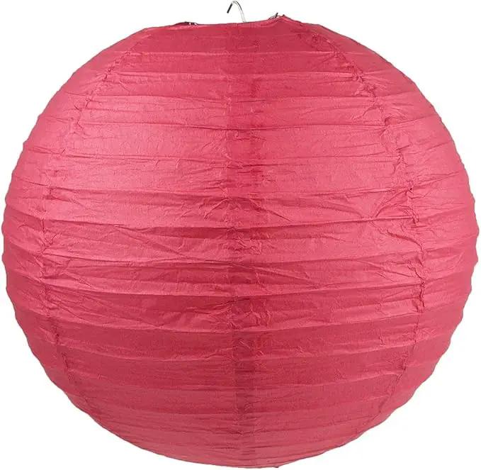 WYZworks Round Paper Lanterns 10 Pack (Red, 14") - Hanging Paper Lanterns Lamp for Wedding, Birthday, Party and Home Decorations with 8", 10", 12", 16" Option by GreenHaven Gardens
