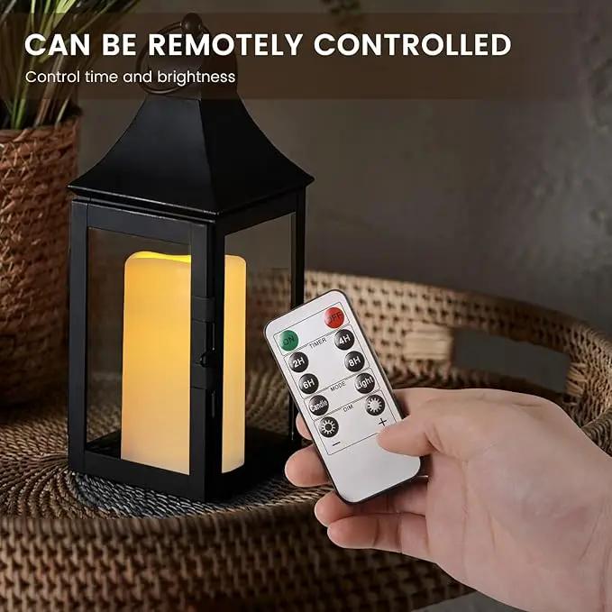 Waterpoof Flameless Remote Control Candles 15PACK D3''*H5.5''Battery Operated Flickering LED Pillar Candle,plastic with 10-Key 24Hours Timer for Outdoor/Indoor Home Party Garden Lanterns Porch (Ivory) by GreenHaven Gardens