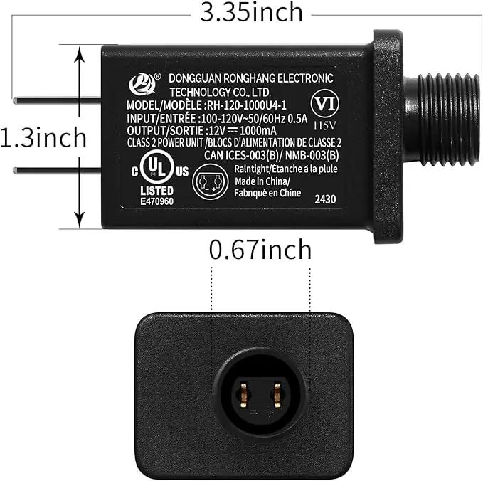 Replacement Yard Inflatable Adapter Power Supply Adaptor - 12V 1.0A 4Pcs - Inflatable Plug Replacement Class 2 Power Supply - for Christmas Tree Light/Thanksgiving Yard Blow Up Decorations by GreenHaven Gardens