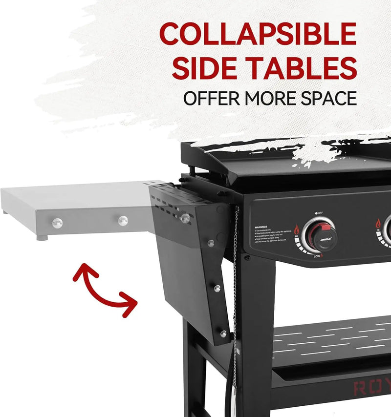 Royal Gourmet GD405A 4 Burner Propane Gas Grill and Griddle Combo with Grilling Gear Set, Griddle Grill Combo with Foldable Side Tables for Outdoor Cooking While Camping or Tailgating, Black by GreenHaven Gardens