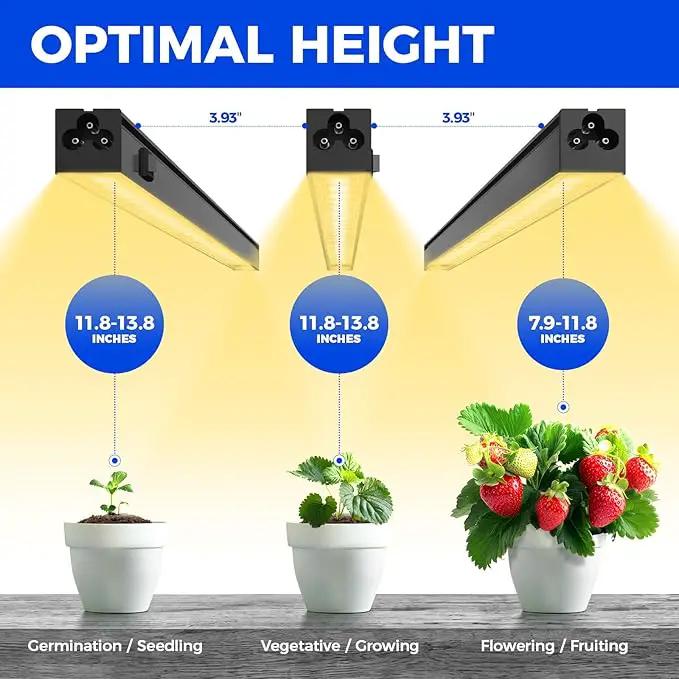 Barrina Grow Lights for Indoor Plants Full Spectrum, 1ft LED Grow Light Fixture, Black Cover LED Plant Grow Light Bulbs for Indoor Plants, Greenhouse, Plug and Play, Linkable Design, Yellow, 8 Packs by GreenHaven Gardens