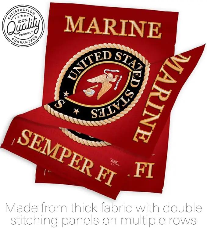 US Marine Corps Garden Flag Decor USMC Semper Fi Armed Forces Official United State Decorations Yard Military Memorabilia Banner Remembrance Wall Tapestry Retire Veteran Memorial Day Gifts Made In USA by GreenHaven Gardens