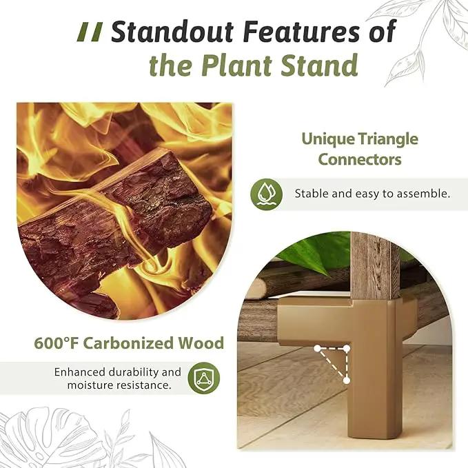 63'' Tall Plant Stand Indoor Outdoor 14-Tier Heavy Duty Plant Shelf for Plants Large Plant Stands for Living Room Garden Balcony Patio Hanging Planter Stand by GreenHaven Gardens