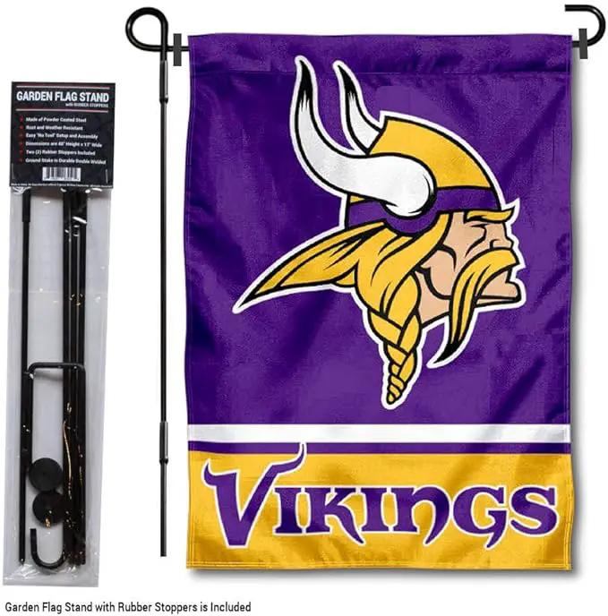 WinCraft Minnesota Vikings Garden Flag with Stand Holder by GreenHaven Gardens