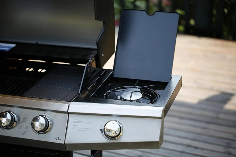 MASTER COOK 4 Burner Gas Grill, 52,000BTU Cabinet Style Grill, Propane Grill with Side Burner, Built with Stainless Steel (Black) by GreenHaven Gardens