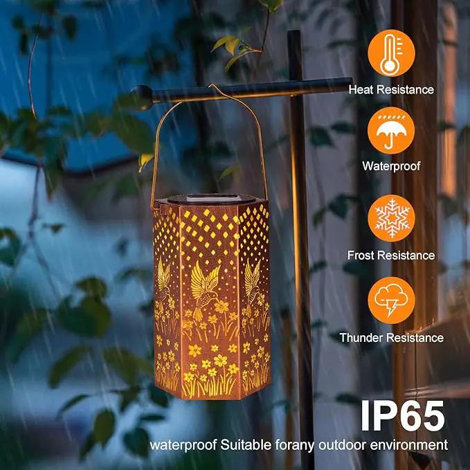 2 Pack Hummingbird Solar Lanterns Outdoor Waterproof - Birthday Gifts for Women, Men, Mom, Solar Lights Outdoor Hanging Garden Decor for Outside, Patio, Outdoor, Yard, Lawn, Balcony by GreenHaven Gardens
