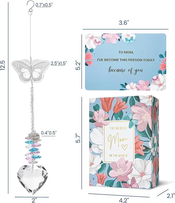 ARUN Gifts for Moms Birthday Gift Moms for mom Birthday Mothers Day from Daughter Son, Love Reminder Gifts Thanksgiving Christmas Butterfly suncatcher with Heart Crystal Mother's Things by GreenHaven Gardens