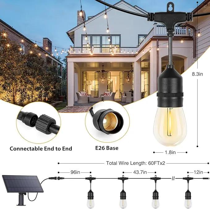ZJOJO Solar String Lights Outdoor Waterproof 120FT,Solars Light Outdoor with 30 Shatterproof Bulbs IP65, Patio Lights SolarPowered &USB Port, LED String SolarLights for Outside Decor by GreenHaven Gardens