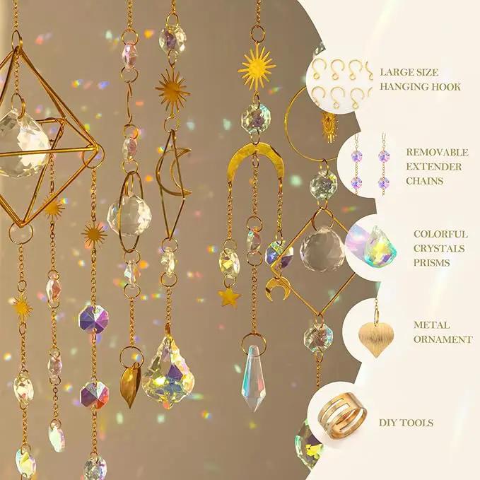 310 Pcs DIY Crystal Sun Catchers Indoor Window, Hanging Prism Suncatcher for Window, Gold DIY Suncatcher Kit, Glass Crystal + Alloy Accessories Sun Catcher Crafts for Adult, DIY for Mom… by GreenHaven Gardens