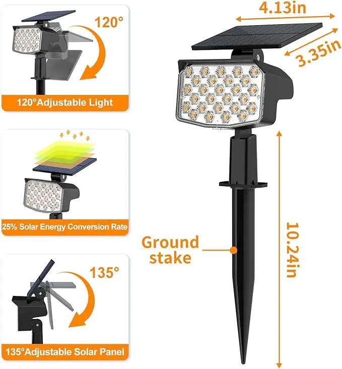 WELALO Solar Spot Lights Outdoor, [10 Pack/3 Modes] Solar Landscape Spotlights, Adjustable Solar Powered Security Lights, IP65 Waterproof Wall Lights for Walkway, Yard, Garden, Driveway (Warm White) by GreenHaven Gardens