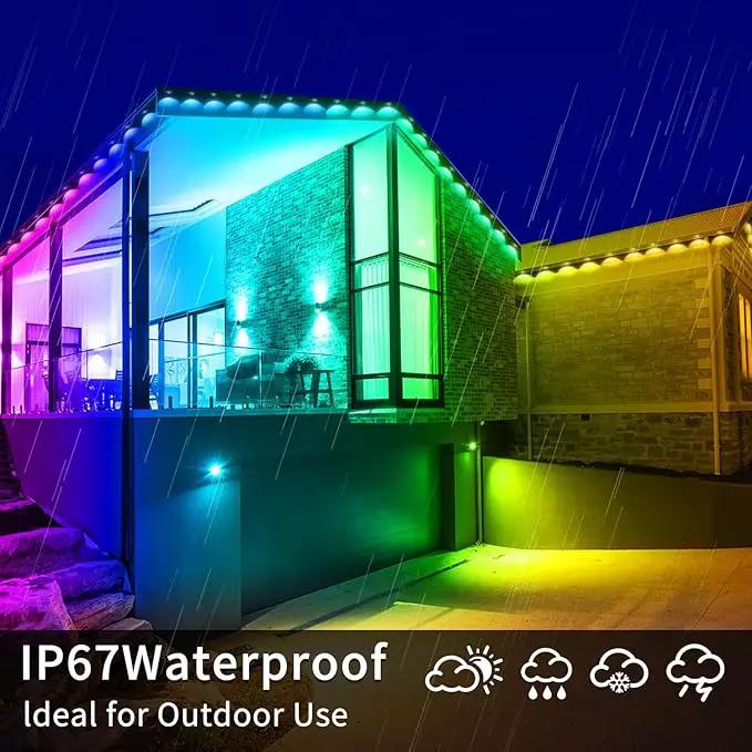 Permanent Outdoor Light,100ft RGB Eave Lights with App Control Remote,IP67 Waterproof LED Lights,Music Sync Outside Light for Christmas,Halloween,Garden,House Decorations by GreenHaven Gardens