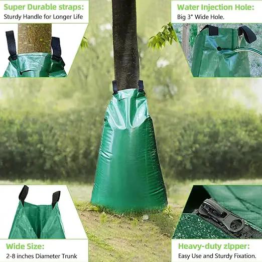 1 Pack Tree Watering Bag, 20 Gallon Slow Release Watering Bag for Trees, Premium PVC Shrub Watering Bag with Heavy Duty Zipper, Sturdy Reusable Drip Irrigation Bag by GreenHaven Gardens