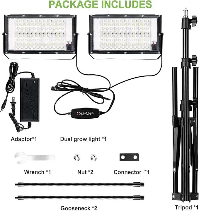 Grow Lights for Indoor Plants,Full Spectrum Standing Plant Grow Light with 4/8/12H Timer, 6 Dimmable Levels,68" Adjustable Tripod, Floor Grow Lamp for Large Indoor Plants, Dual Heads Plus by GreenHaven Gardens