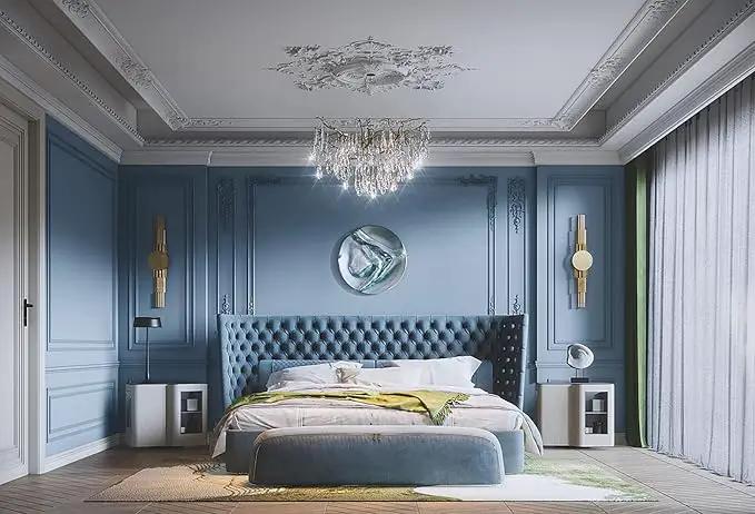 Dimoon 590''x17.7'' Blue Peel and Stick Wallpaper Contact Paper Modern Self Adhesive Wall Paper Removable Renter Friendly Textured Solid Color Shelf Cabinet Vinyl Roll (590''x17.7'',Blue Grey) by GreenHaven Gardens